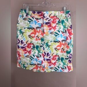Christopher & Banks Floral Multicolor Skort